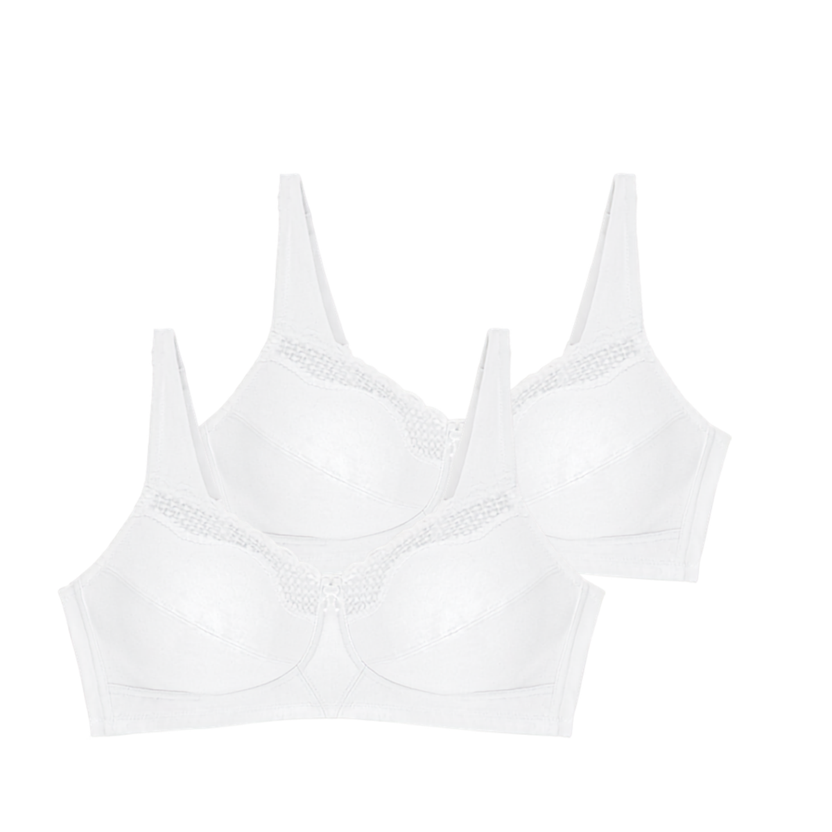 Lot de deux soutiens-gorge sans armatures Cotton confort blanc