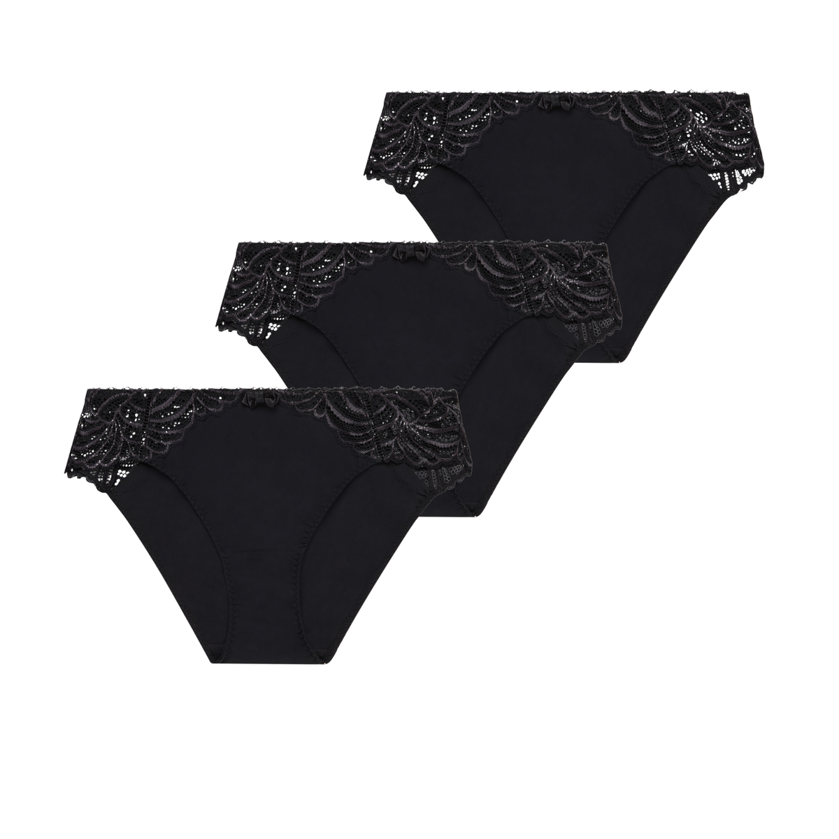 Lot de trois slips noir Pampelune