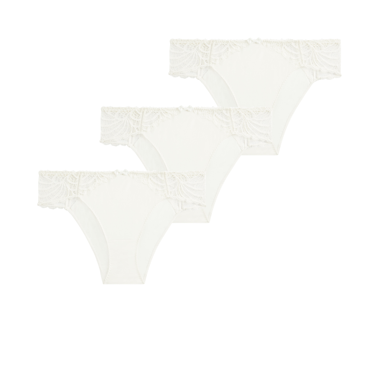 Lot de trois slips ivoire Pampelune