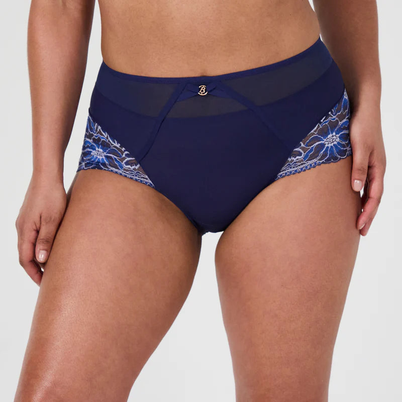 Lot de trois : 1 soutien-gorge +1 shorty = 1culotte avec armatures bleu Lathy