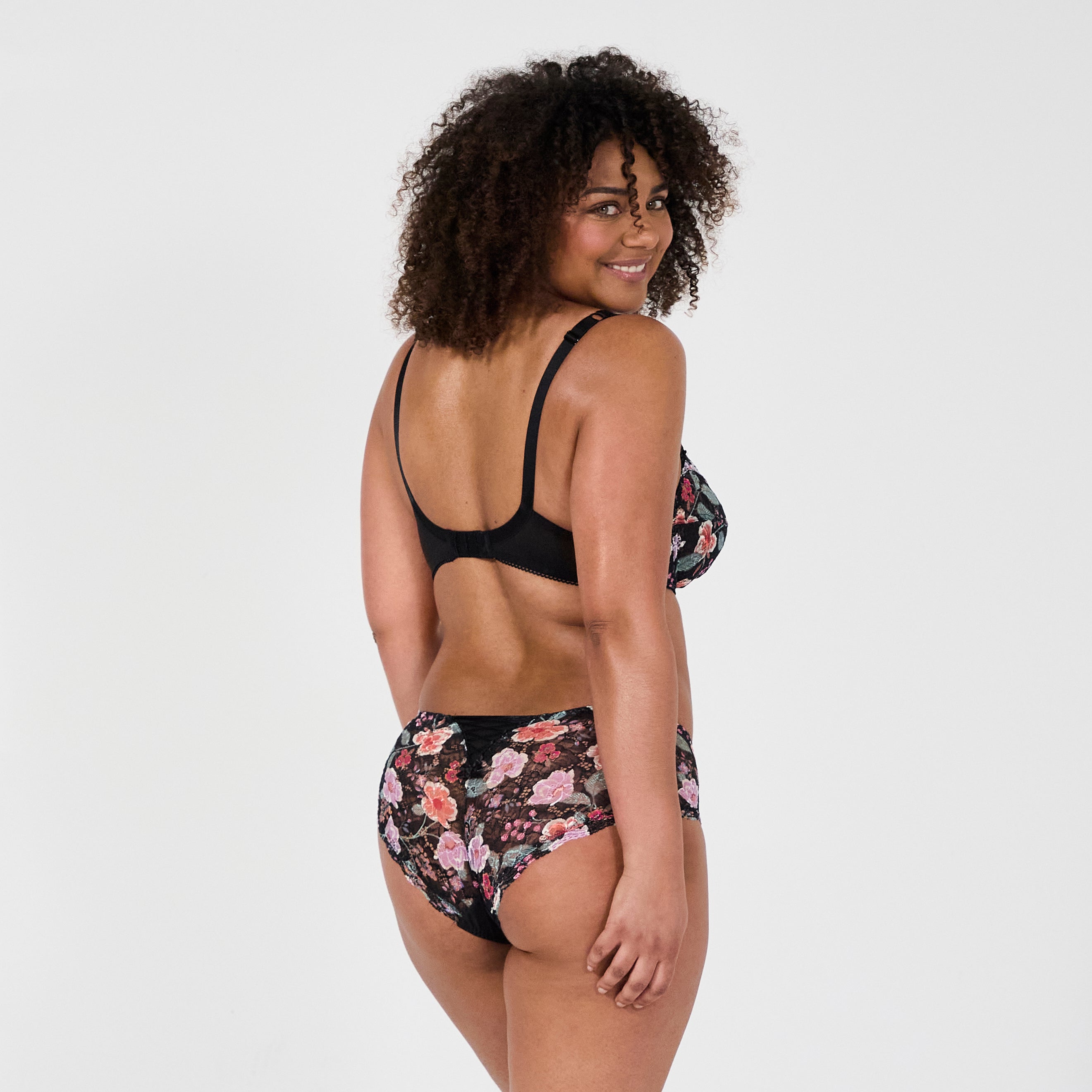 Luccia swing printed black underwired bra