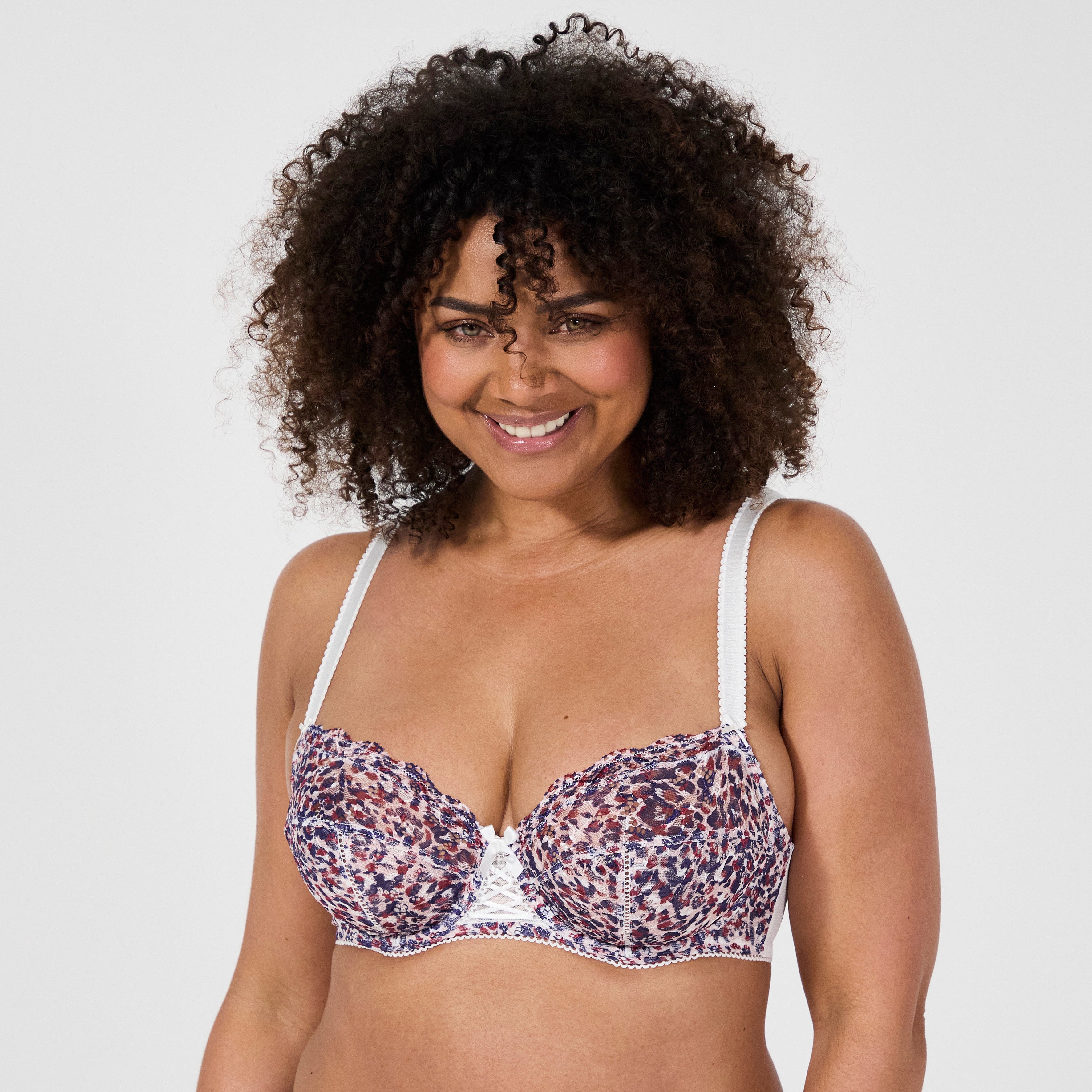 Luccia swing printed white underwired bra