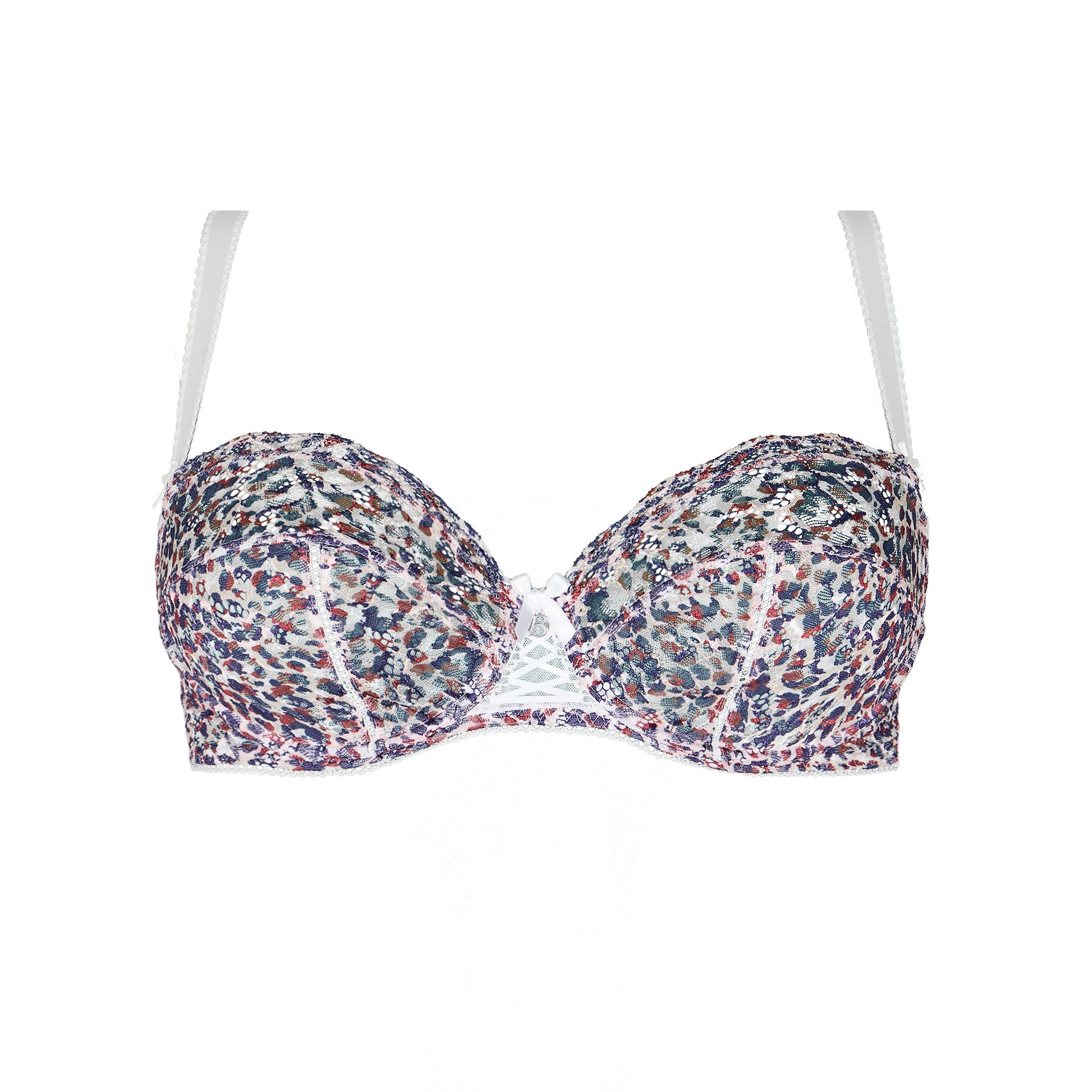 Luccia swing printed white underwired bra