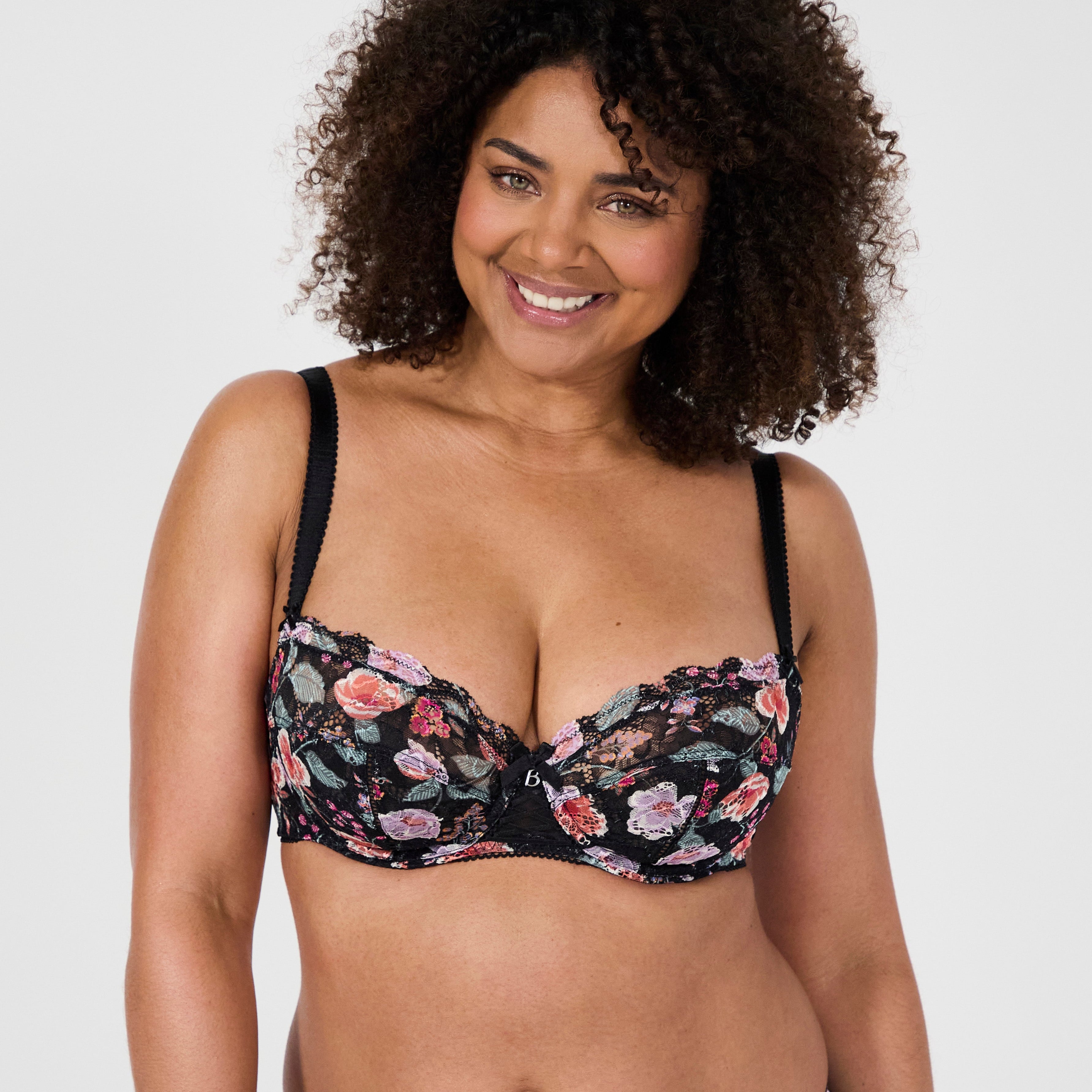 Luccia swing printed black underwired bra