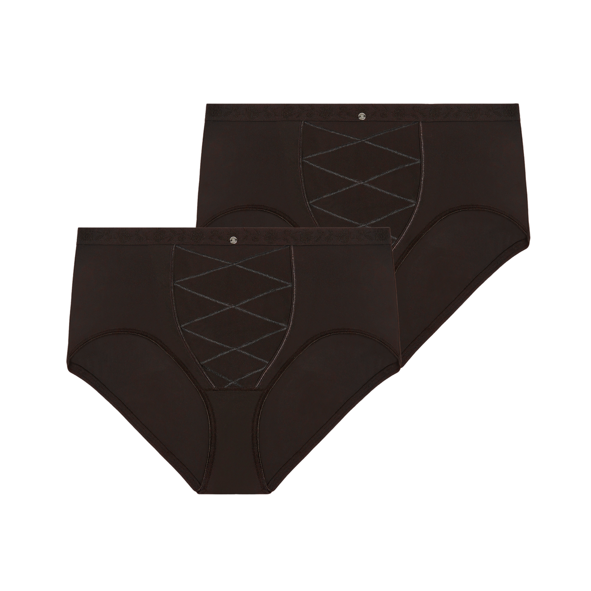 Lot de deux culottes ventre plat noir Just Micro