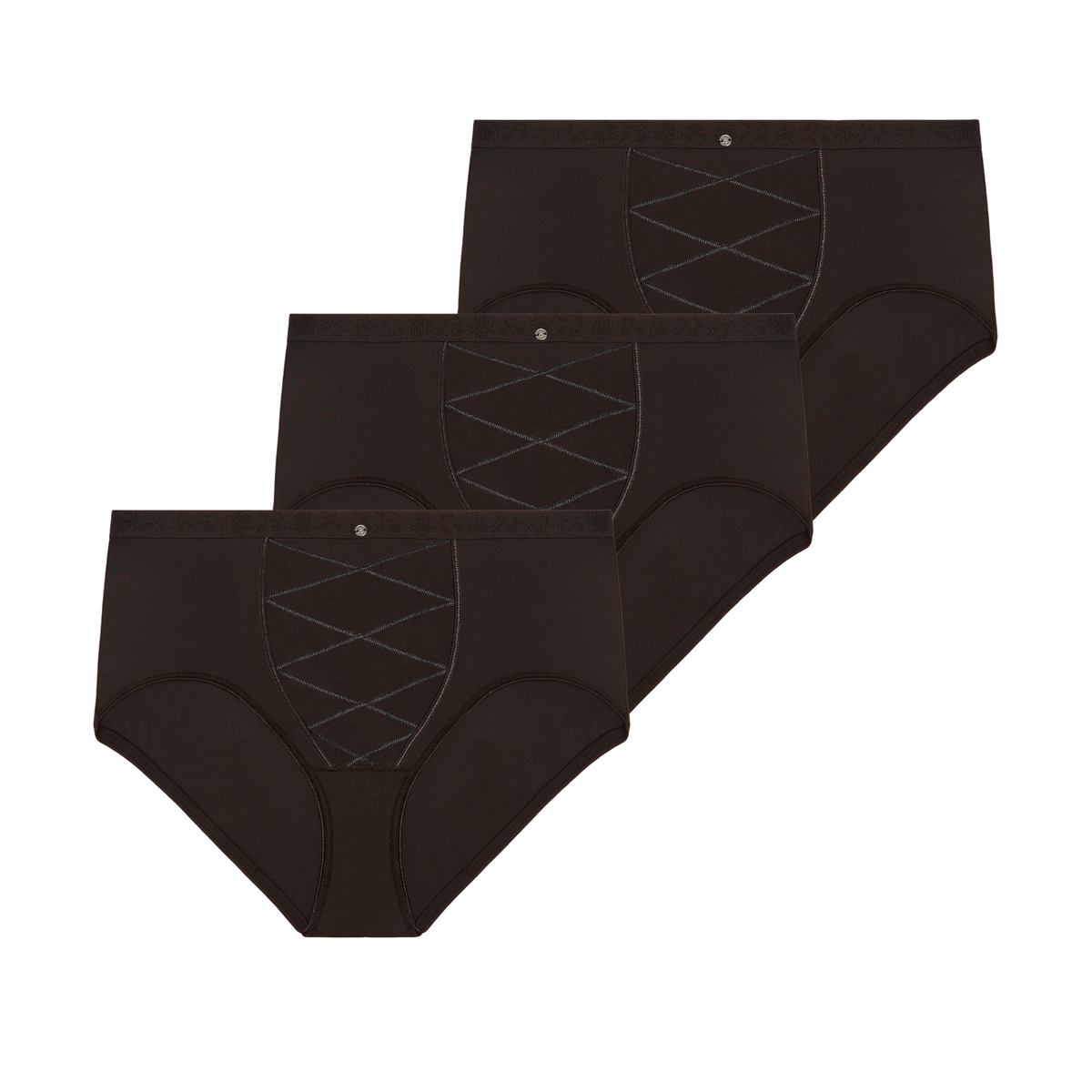 Lot de trois culottes ventre plat noir Just Micro