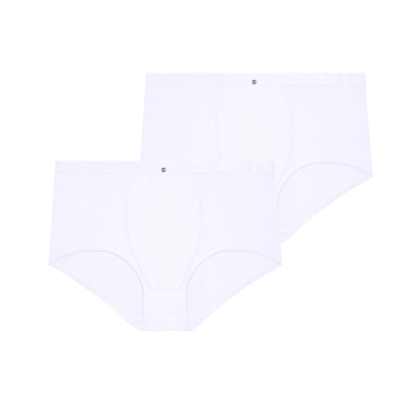 Lot de deux culottes taille haute ventre plat blanc Just Micro