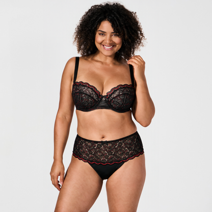 Soutien-gorge emboîtant noir rouge Luccia