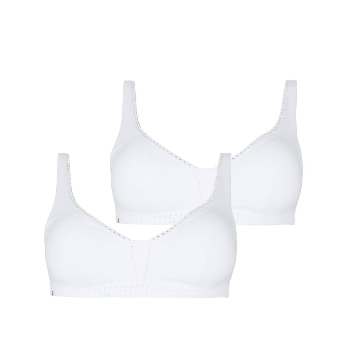 Lot de deux soutiens-gorge sans armatures coques amovibles blanc Just Ideal