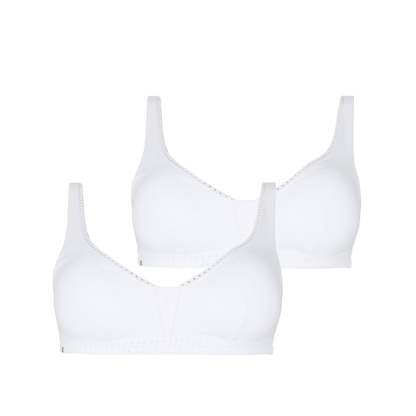 Lot de deux soutiens-gorge sans armatures coques amovibles blanc Just Ideal