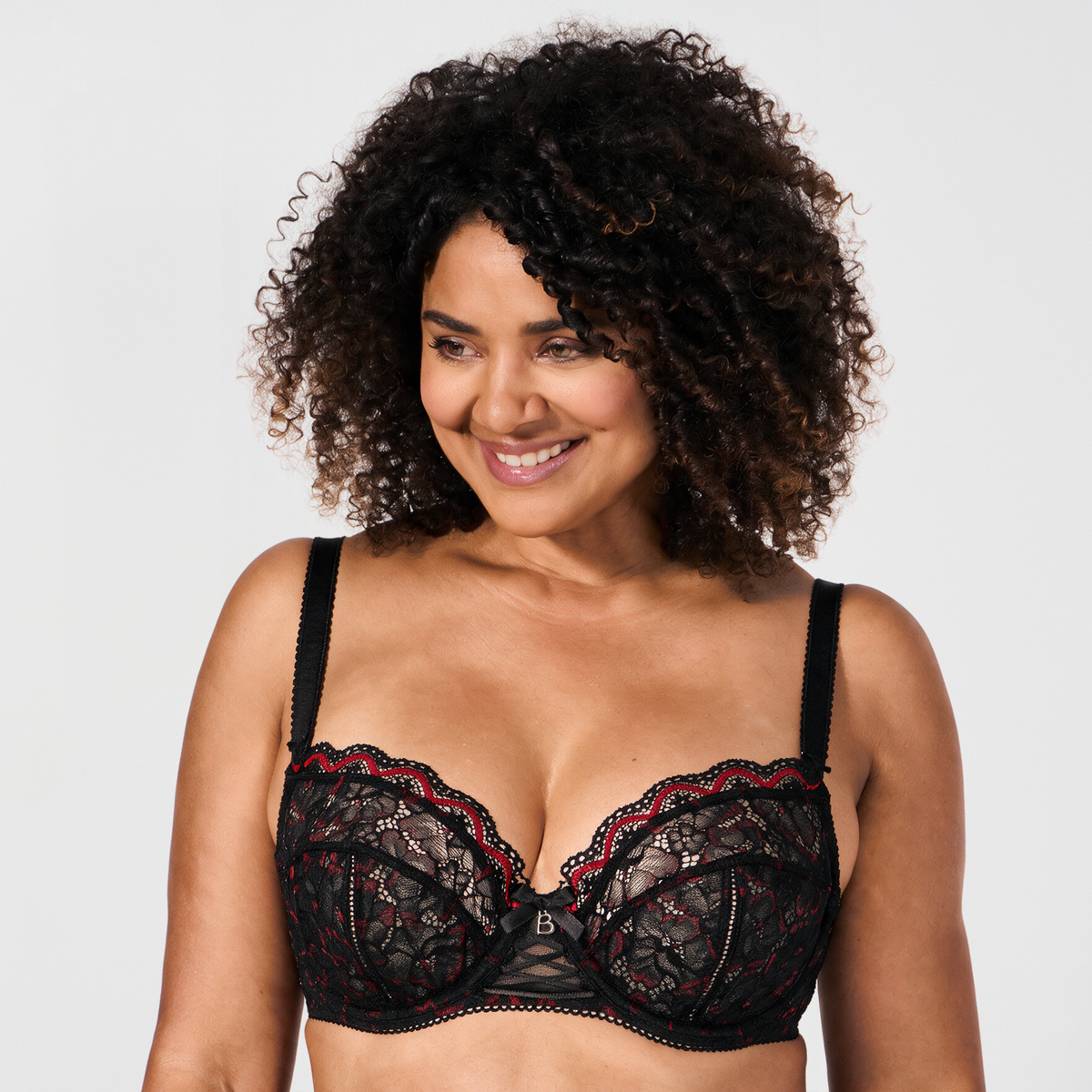 Soutien-gorge emboîtant noir rouge Luccia