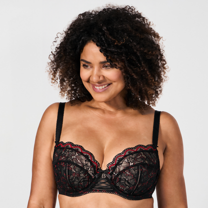 Soutien-gorge emboîtant noir rouge Luccia