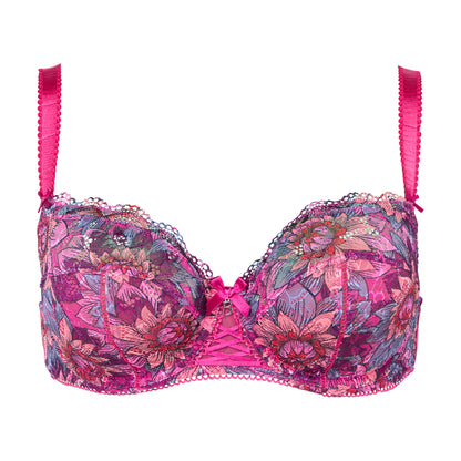 Soutien-gorge emboîtant fushia imprimé fleurs Luccia swing