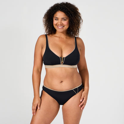 Haut de maillot de bain sans armatures Hollywood Noir/Or