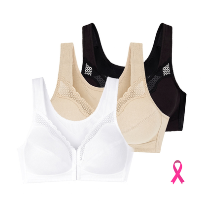 Lot de trois soutiens-gorge sans armatures emboîtants blanc nude noir Posture control