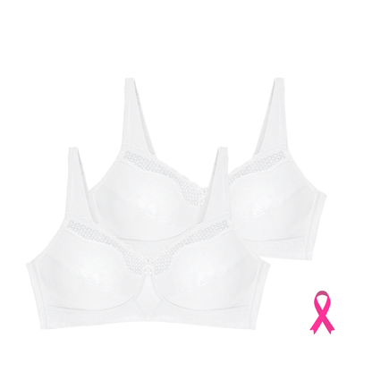 Lot de deux soutiens-gorge sans armatures Cotton confort blanc