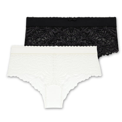 Lot de deux shorty ivoire et noir Pampelune