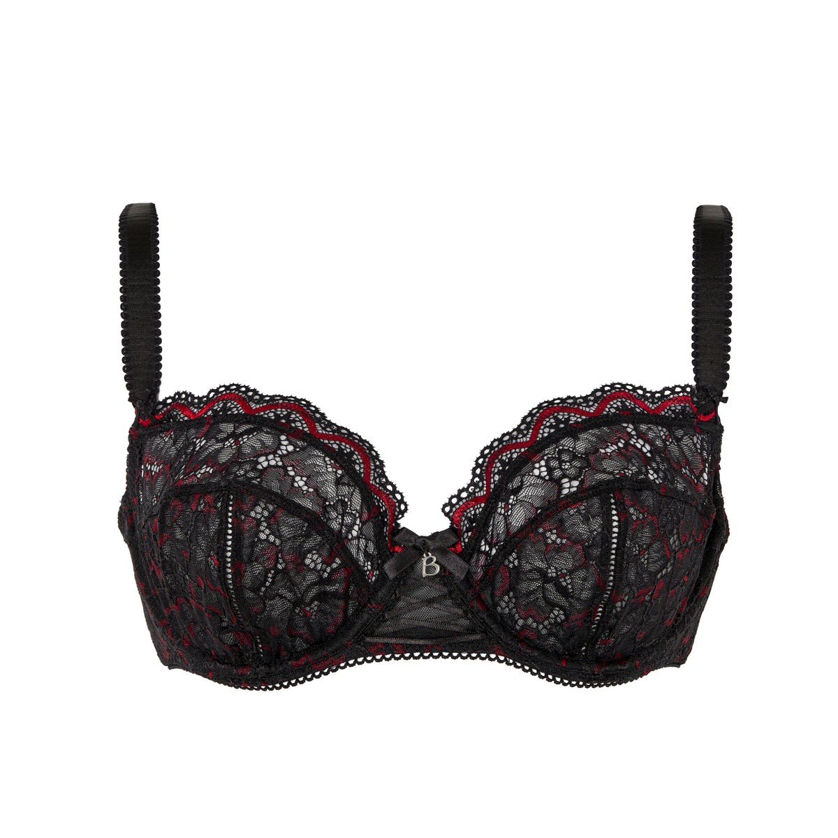 Soutien-gorge emboîtant noir rouge Luccia