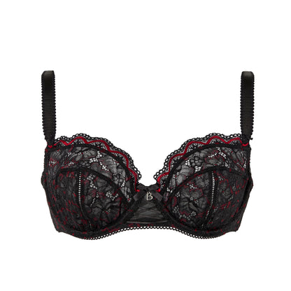 Soutien-gorge emboîtant noir rouge Luccia