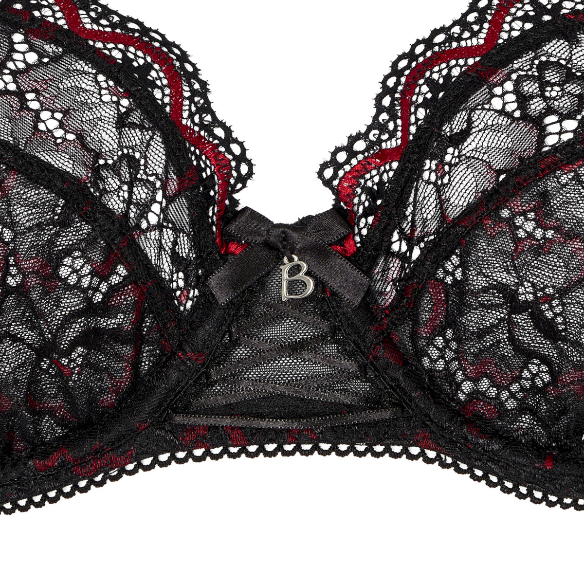 Soutien-gorge emboîtant noir rouge Luccia