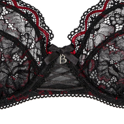 Soutien-gorge emboîtant noir rouge Luccia