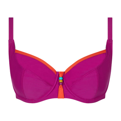 Haut de maillot de bain plongeant à armatures Copacabana Fuchsia