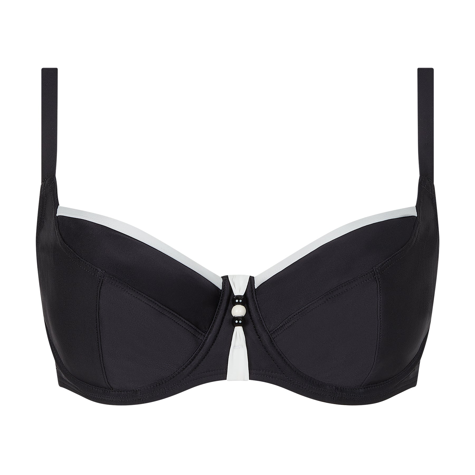 Haut de maillot de bain plongeant à armatures Copacabana Noir