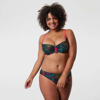Haut de maillot de bain plongeant à armatures Zapallar Imprimé végetal