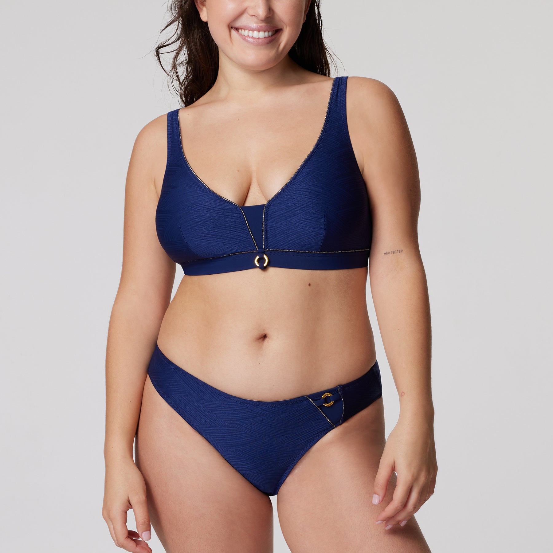 Haut de maillot de bain sans armatures Caldera bleu marine