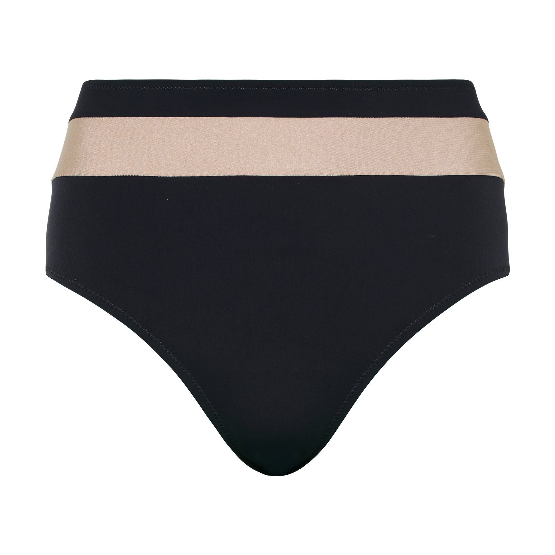 Culotte de bain taille haute Hollywood Noir/ Or