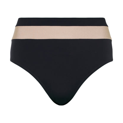 Culotte de bain taille haute Hollywood Noir/ Or