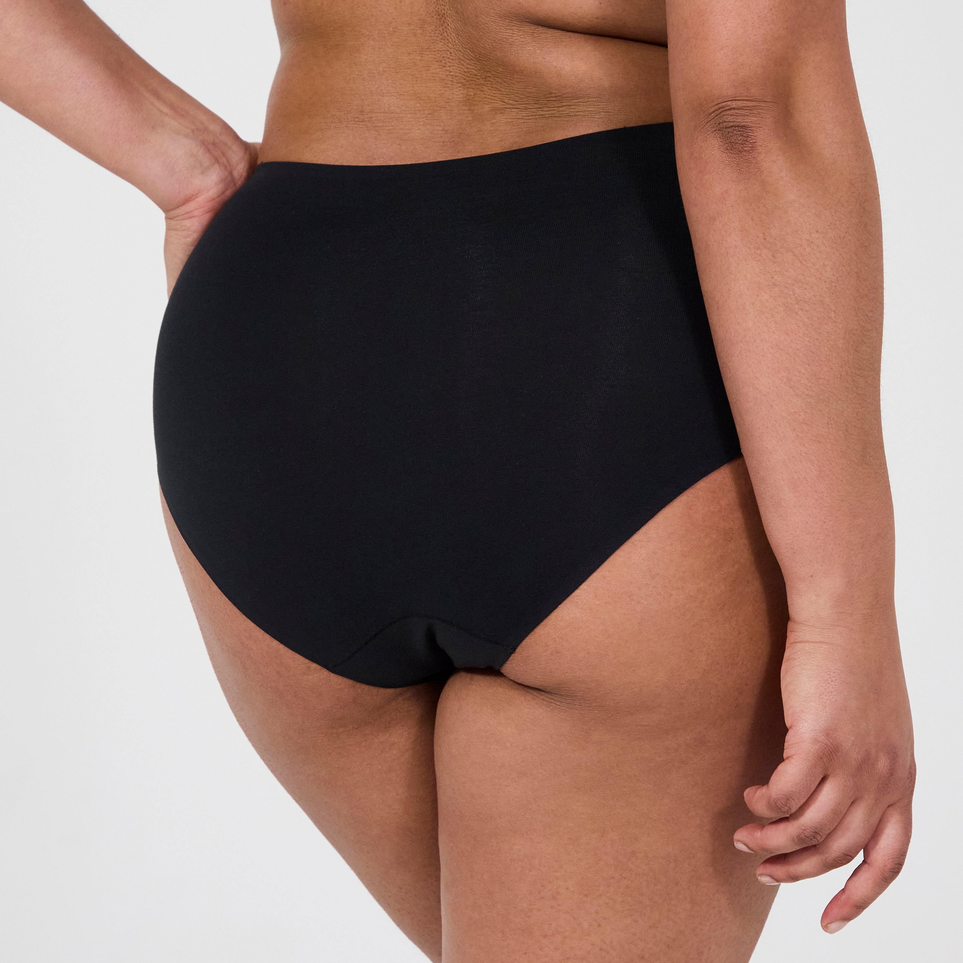 Just One Cotton Black One Size High Waisted Panties