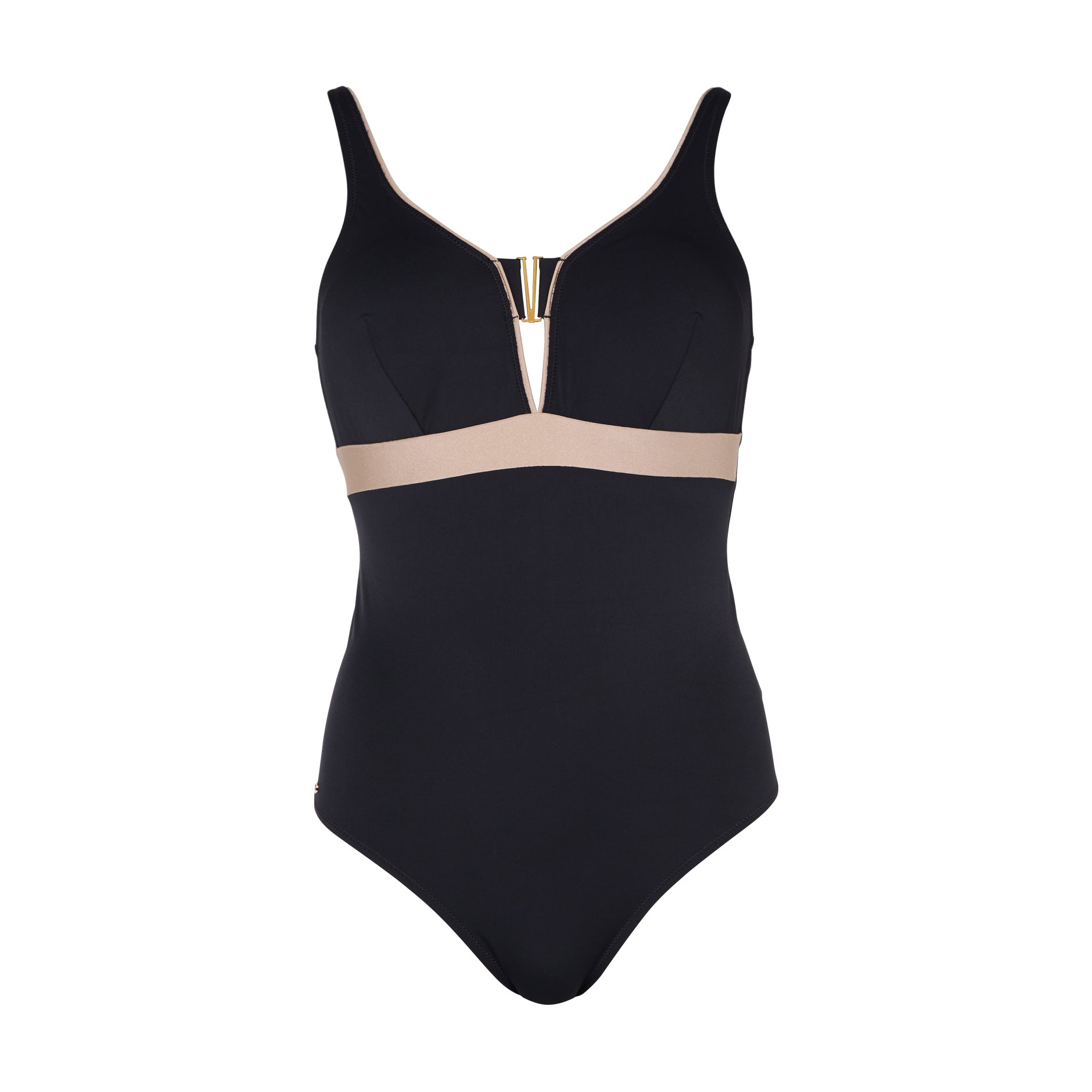 Maillot de bain 1 pièce sans armatures Hollywood Noir/ Or