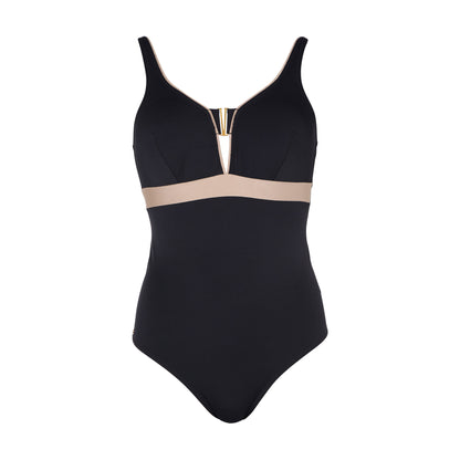 Maillot de bain 1 pièce sans armatures Hollywood Noir/ Or