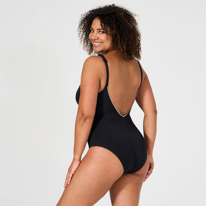 Maillot de bain 1 pièce sans armatures Hollywood Noir/ Or