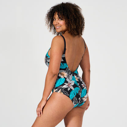 Maillot de bain 1 pièce sans armatures Santa Barbara Imprimé tropical