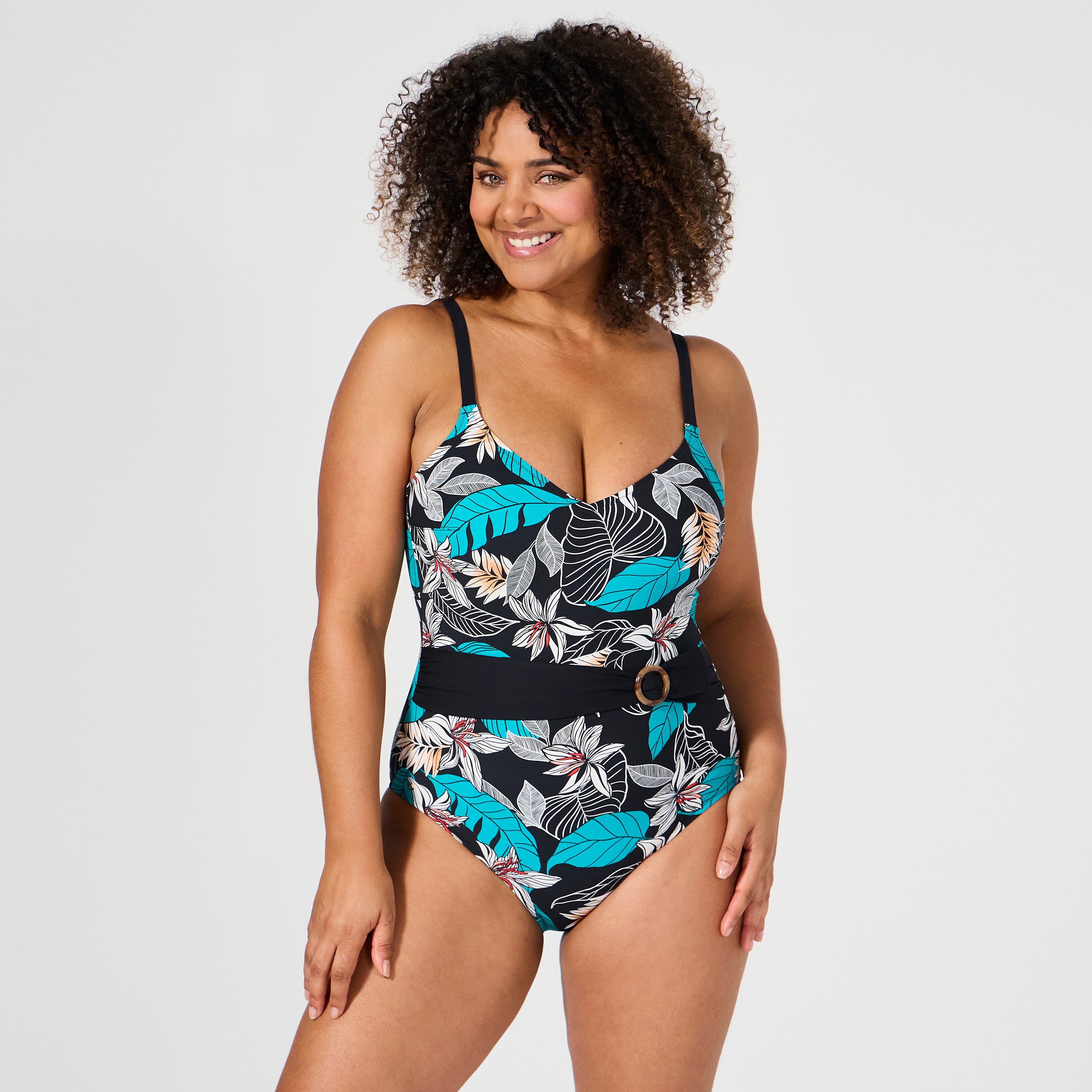 Maillot de bain 1 pièce sans armatures Santa Barbara Imprimé tropical