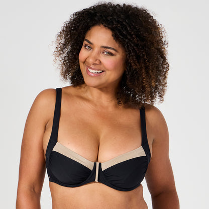 Haut de maillot de bain avec armatures Hollywood Noir/ Or