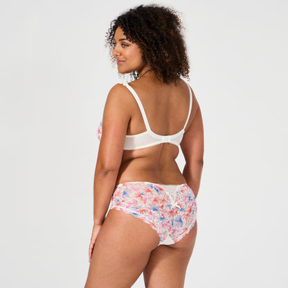 Shorty ivoire imprimé fleurs Luccia swing