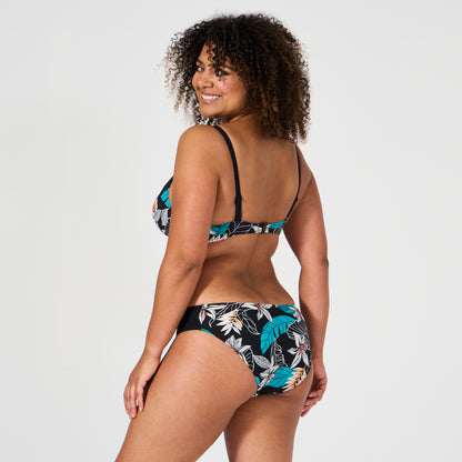 Haut de maillot de bain plongeant à armatures Santa Barbara imprimé tropical