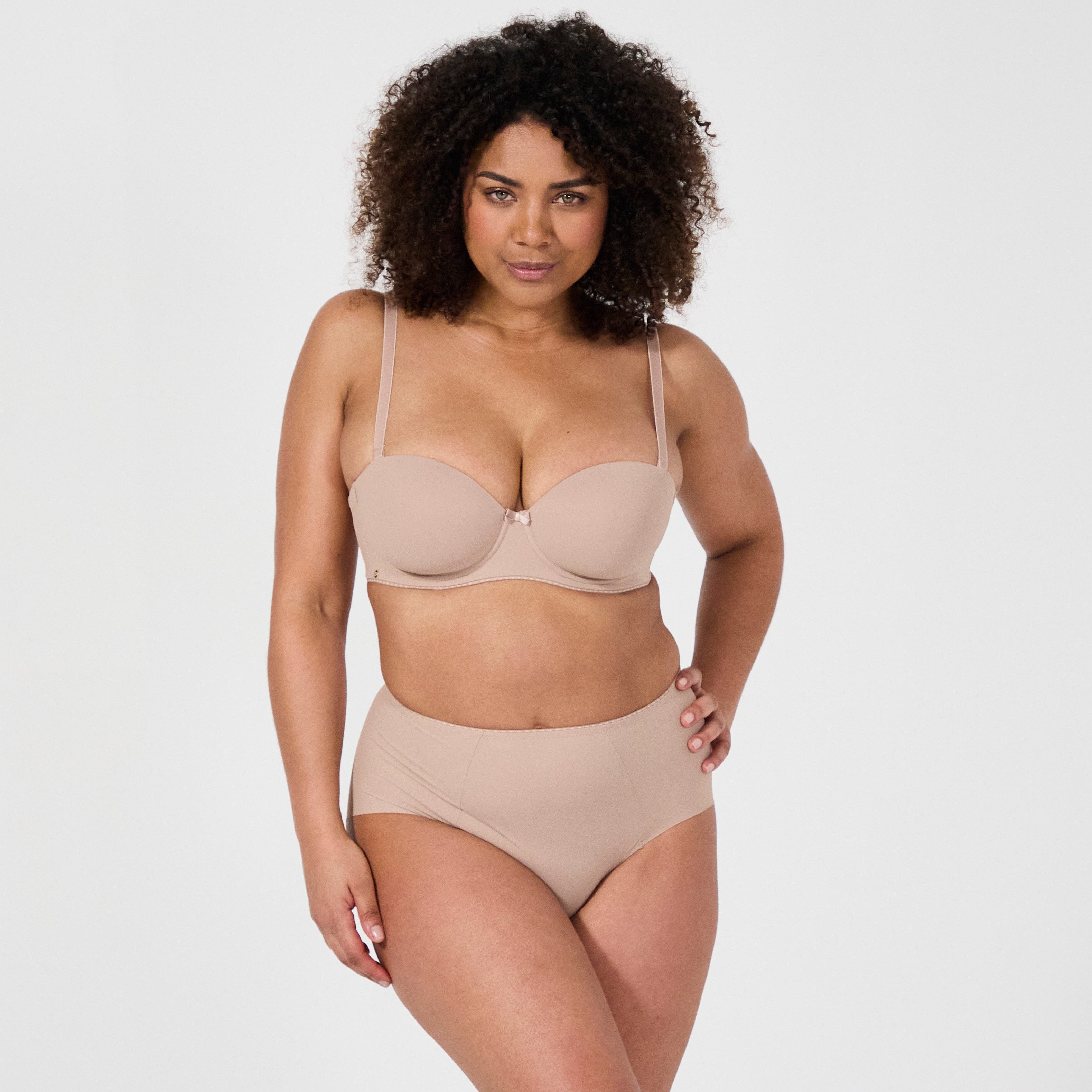 Soutien-gorge bandeau avec armatures nude foncé Just daily