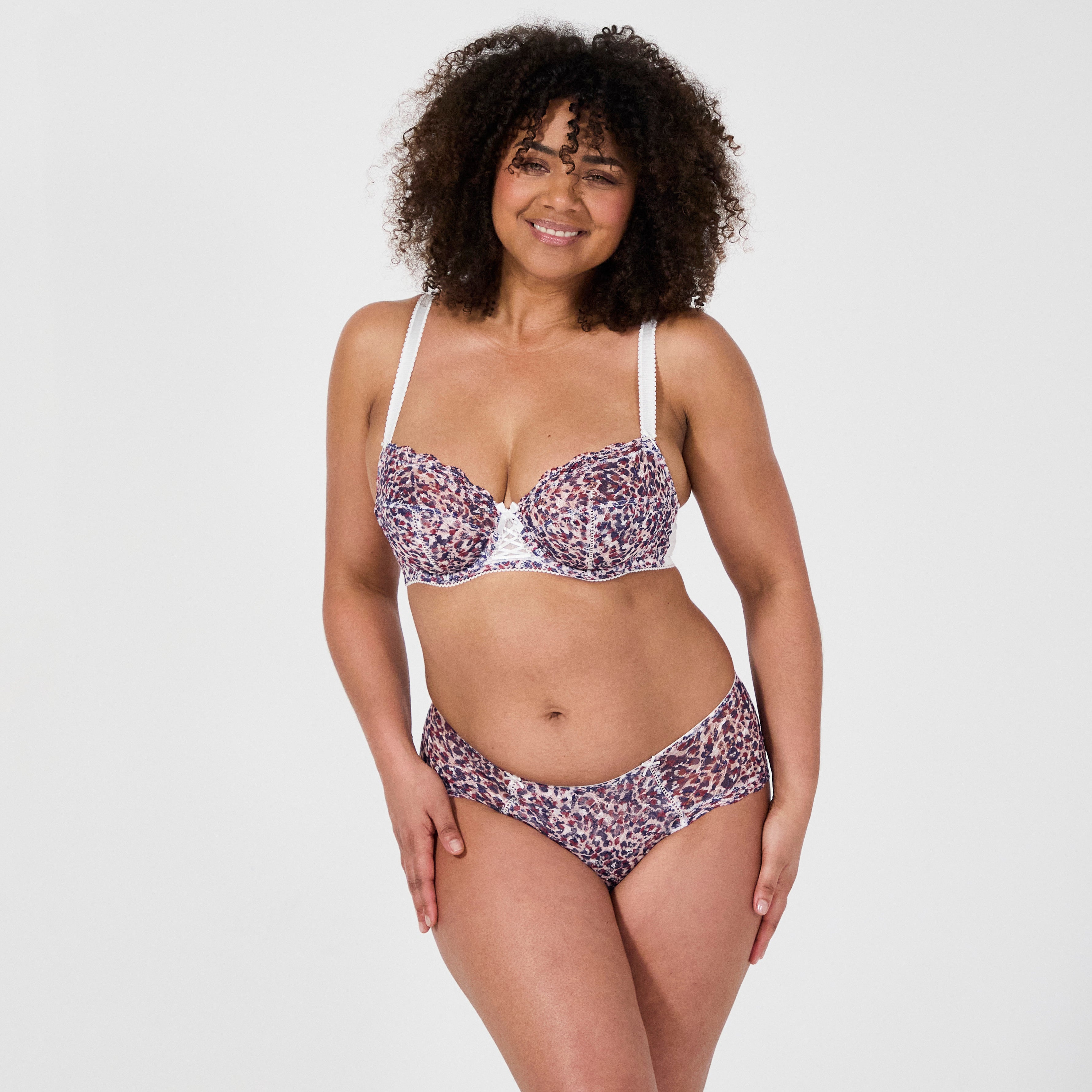 Luccia swing printed white underwired bra