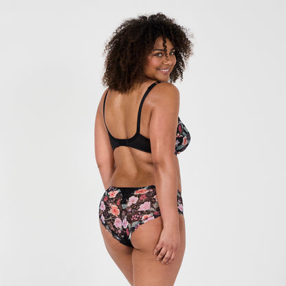 Luccia swing printed black underwired bra