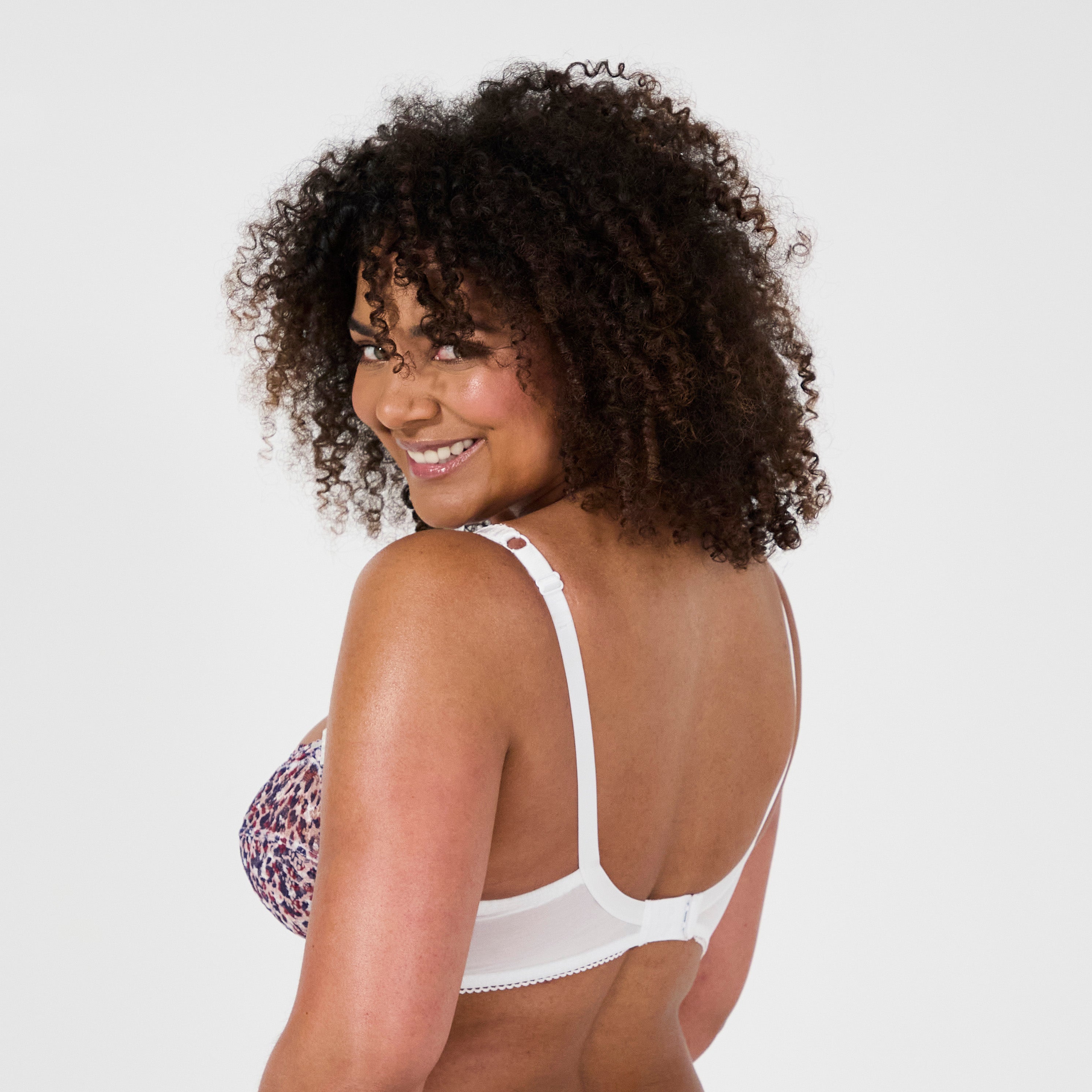 Luccia swing printed white underwired bra