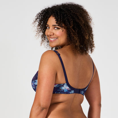 Soutien-gorge emboîtant bleu imprimé Luccia Twist