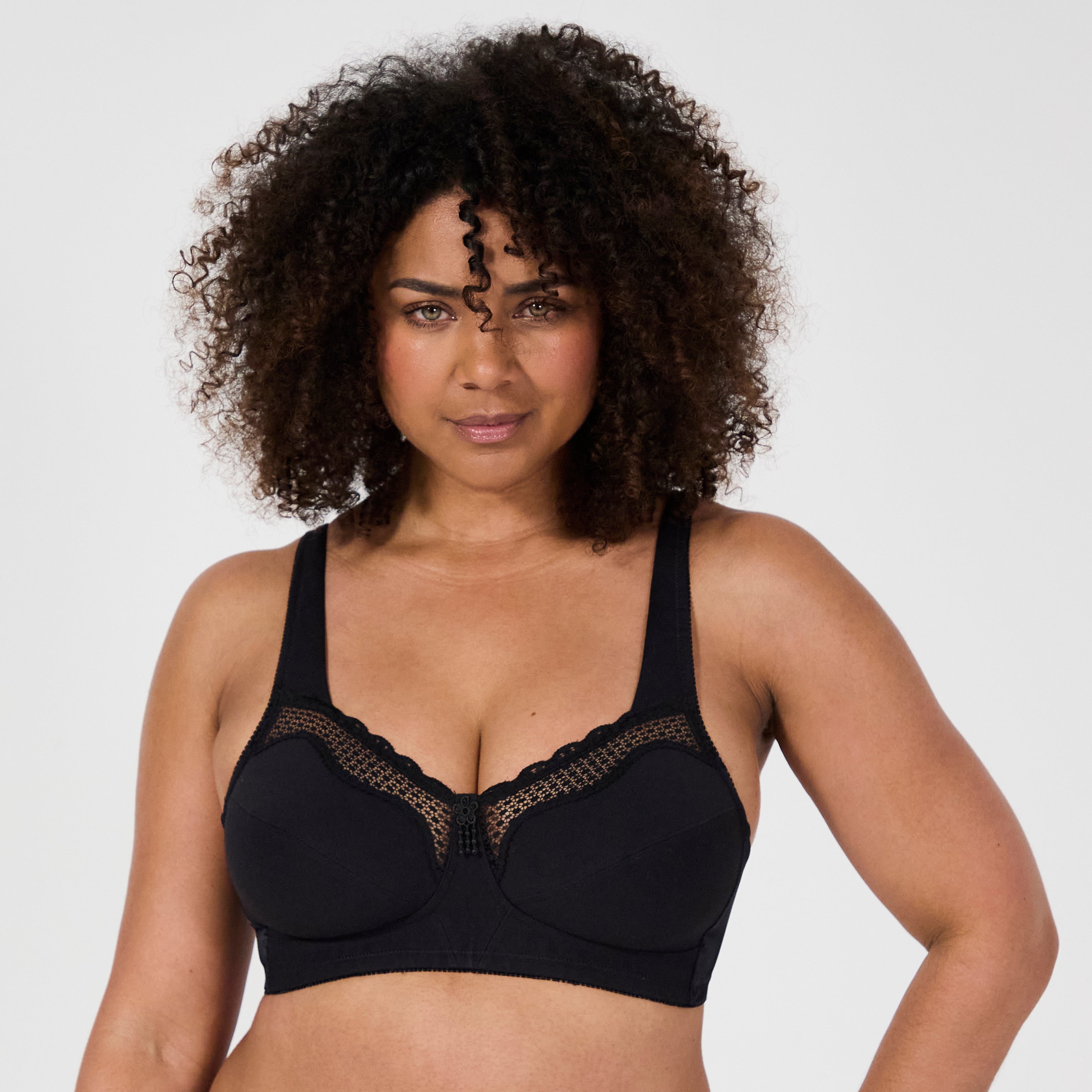 Cotton Comfort Black Underwired Bra