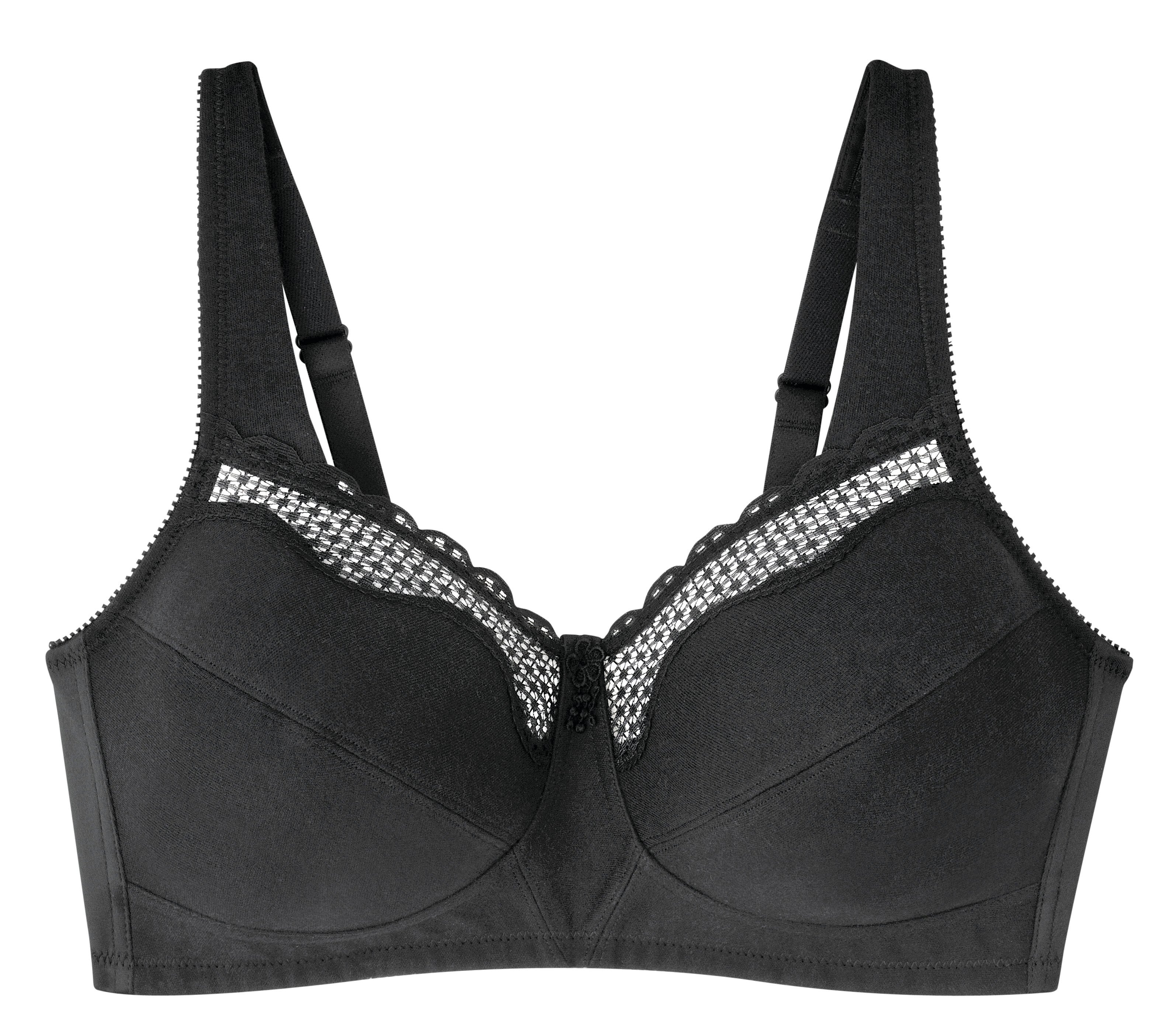 Cotton Comfort Black Underwired Bra