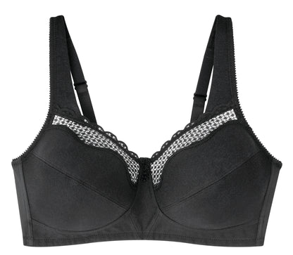 Cotton Comfort Black Underwired Bra