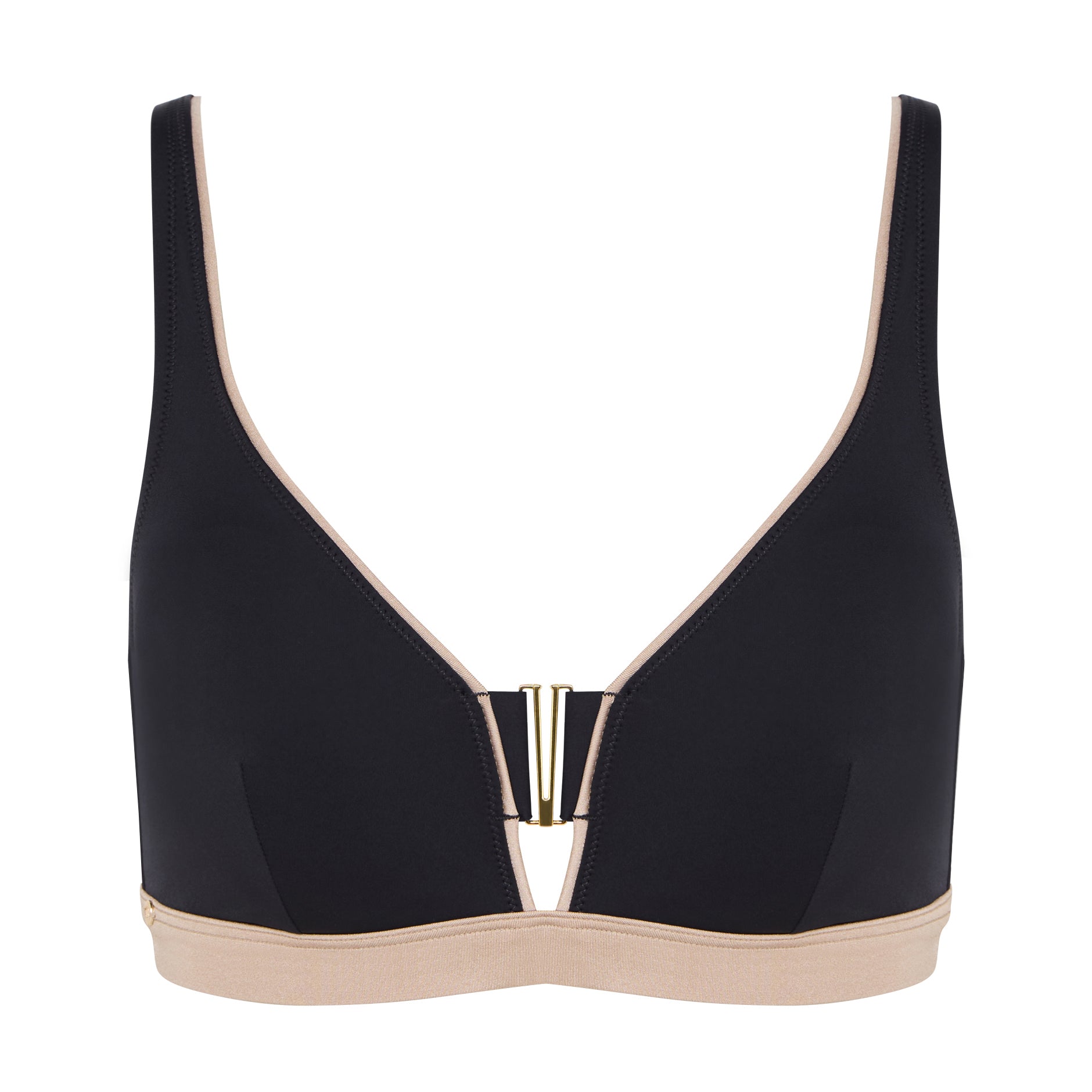 Haut de maillot de bain sans armatures Hollywood Noir/ Or