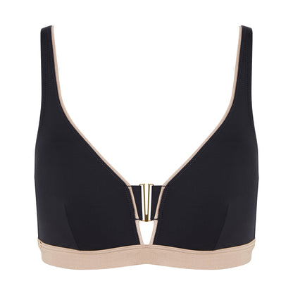 Haut de maillot de bain sans armatures Hollywood Noir/ Or